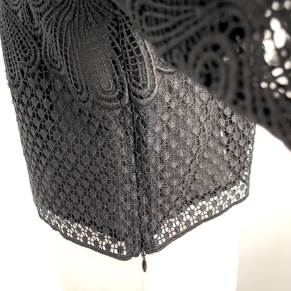 New Look UK Black Embroidered Lace With Sheer Top - Picture 5 of 7